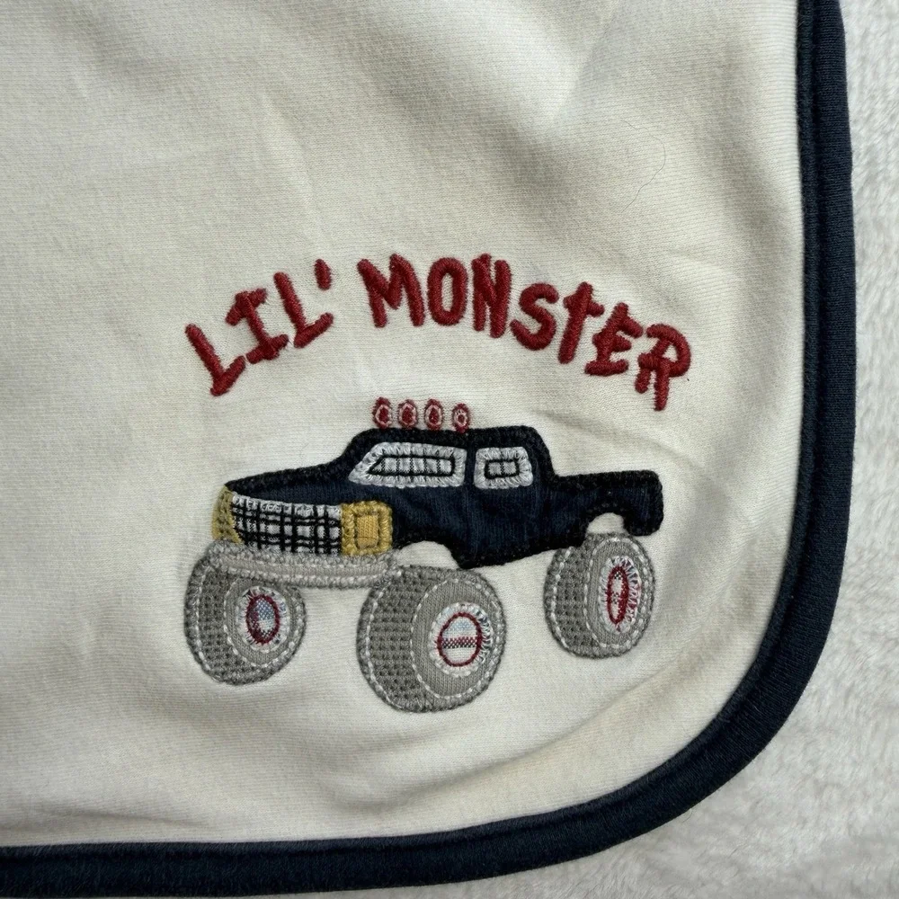Gymboree Lil' Monster Truck‎ Cotton Baby Blanket Double Sided Reservable 35